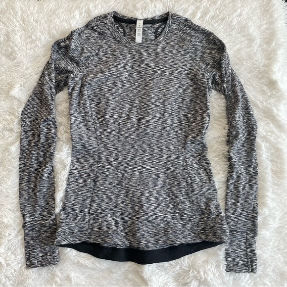 lululemon athletica Tops - Lululemon 🍋 Runderful Long Sleeve Spaced Put Space Dye Black 6